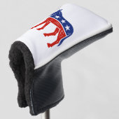 Democraat Donkey Golf Putter Hoesje Golfheadcover (3/4 voorkant)