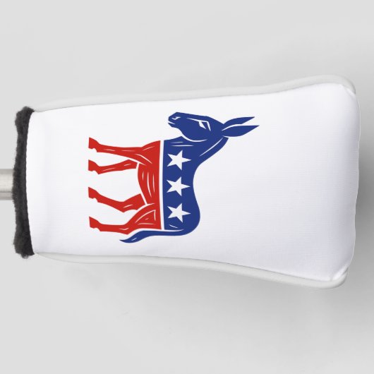 Democraat Donkey Golf Putter Hoesje Golfheadcover (Voorkant)