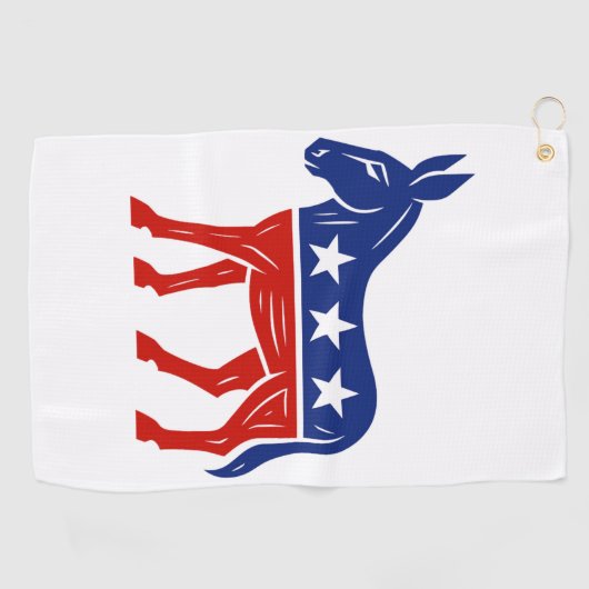 Democraat Donkey Golfhanddoek (Horizontaal)
