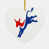 Democraat Donkey Heart Ornament (Voorkant)