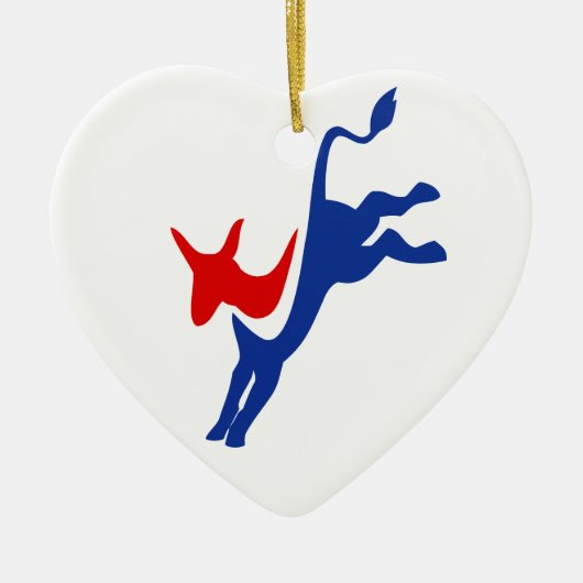 Democraat Donkey Heart Ornament (Voorkant)