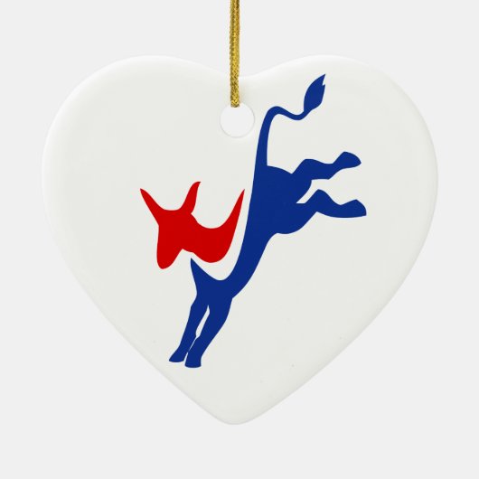 Democraat Donkey Heart Ornament (Achterkant)