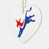 Democraat Donkey Heart Ornament (Links)