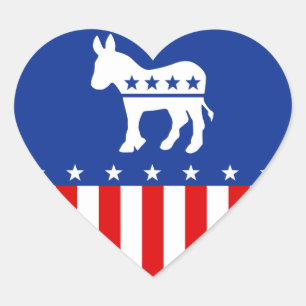 Democraat Donkey Heart Sticker