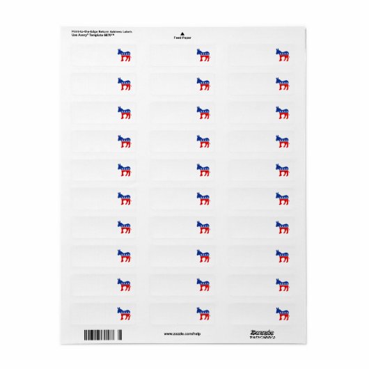 Democraat Donkey Label (Full Sheet)