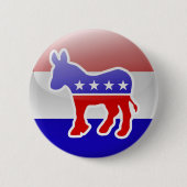 Democraat Donkey Logo Ronde Button 5,7 Cm (Voorkant)