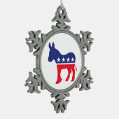 Democraat Donkey Logo Tin Sneeuwvlok Ornament (Links)