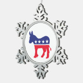 Democraat Donkey Logo Tin Sneeuwvlok Ornament (Rechts)