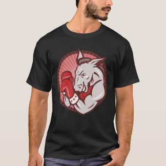 Democraat Donkey Mascot Boxer Boxing Retro T-shirt