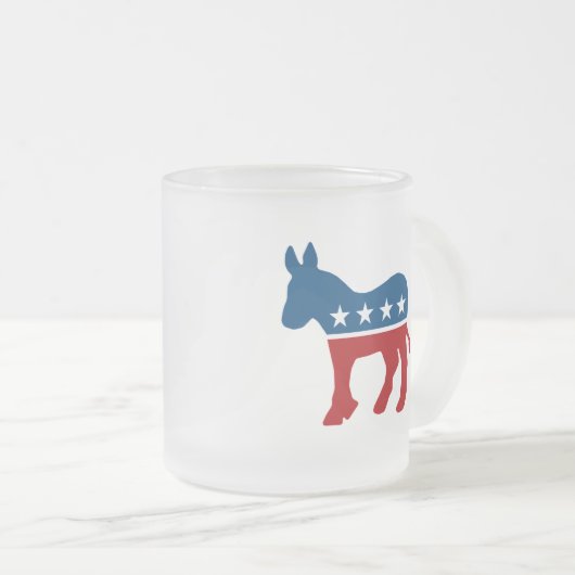 Democraat Donkey Matglas Koffiemok (Voorkant rechts)