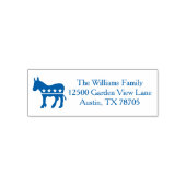 Democraat Donkey Political Blue Return Address Zelfinktende Stempel (Design)
