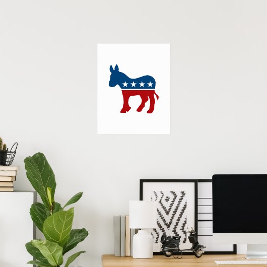 Democraat Donkey Poster (Thuiskantoor)