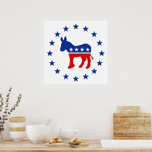 Democraat Donkey Poster (Keuken)