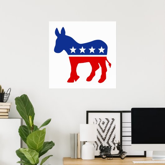 Democraat Donkey Poster (Thuiskantoor)
