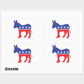 Democraat Donkey Rechthoekige Sticker (Vel)