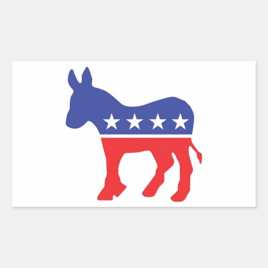 Democraat Donkey Rechthoekige Sticker (Voorkant)