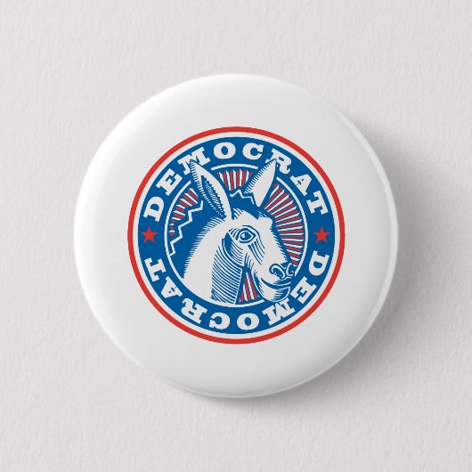 democraat donkey ronde button 5,7 cm (Voorkant)