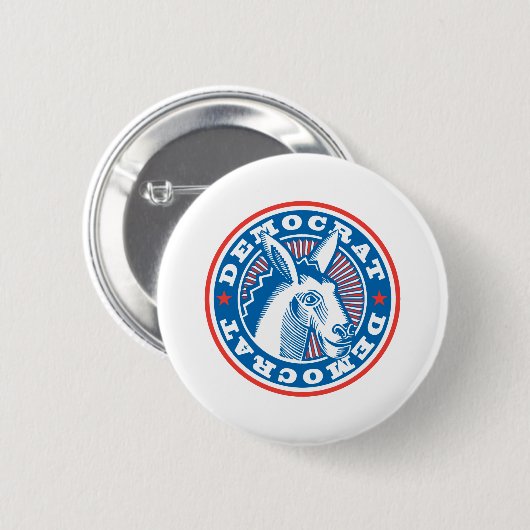 democraat donkey ronde button 5,7 cm (Voorkant /achterkant)