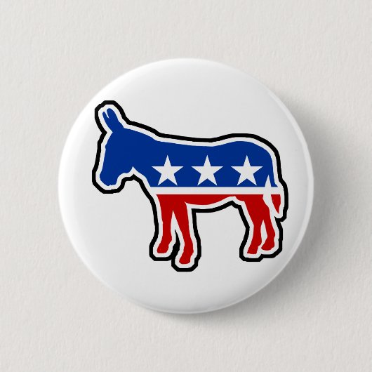 Democraat Donkey Ronde Button 5,7 Cm (Voorkant)