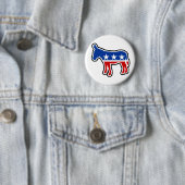 Democraat Donkey Ronde Button 5,7 Cm (In situ)