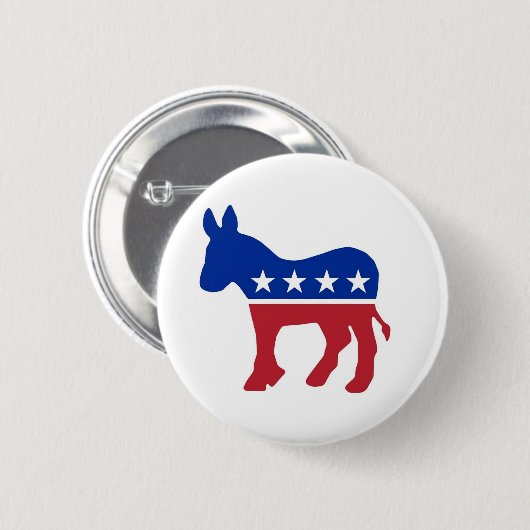 Democraat Donkey Ronde Button 5,7 Cm (Voorkant /achterkant)