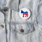 Democraat Donkey Ronde Button 5,7 Cm (In situ)