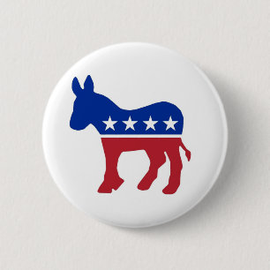 Democraat Donkey Ronde Button 5,7 Cm