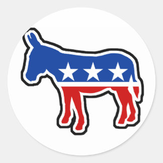 Democraat Donkey Ronde Sticker