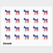 Democraat Donkey Ronde Sticker (Vel)
