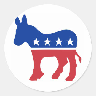 Democraat Donkey Ronde Sticker