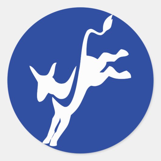 Democraat Donkey Round Sticker (Voorkant)