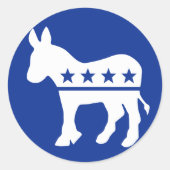 Democraat Donkey Round Sticker (Voorkant)