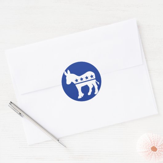 Democraat Donkey Round Sticker (Envelop)