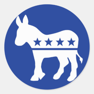 Democraat Donkey Round Sticker