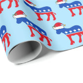 Democraat Donkey Santa Cute politiek kerstfeest Cadeaupapier (Rol Hoek)