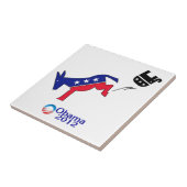 Democraat Donkey Schopt Republikeinse olifant Tegeltje (Zijkant)