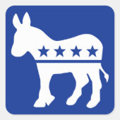 Democraat Donkey Square Sticker (Voorkant)