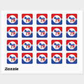 Democraat Donkey Square Sticker (Vel)