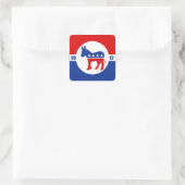Democraat Donkey Square Sticker (Tas)