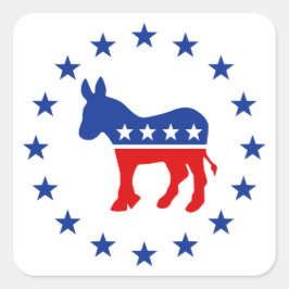 Democraat Donkey Square Sticker