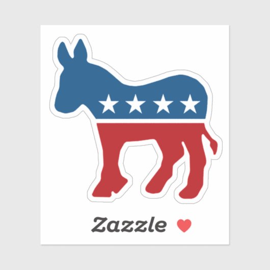 Democraat Donkey Sticker (Vel)