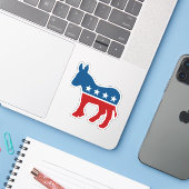 Democraat Donkey Sticker (Laptop met iPhone)