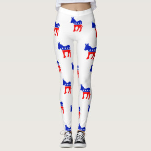 Democraat Donkey Symbol Red White en Blue Leggings