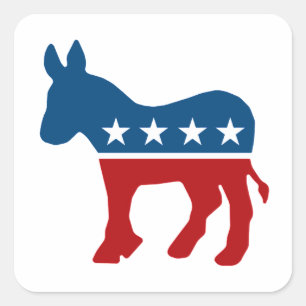 Democraat Donkey Vierkante Sticker