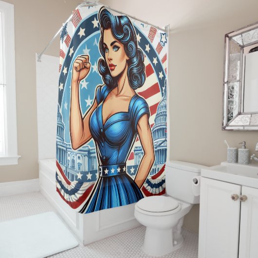 Democraat Douchegordijn (In situ)