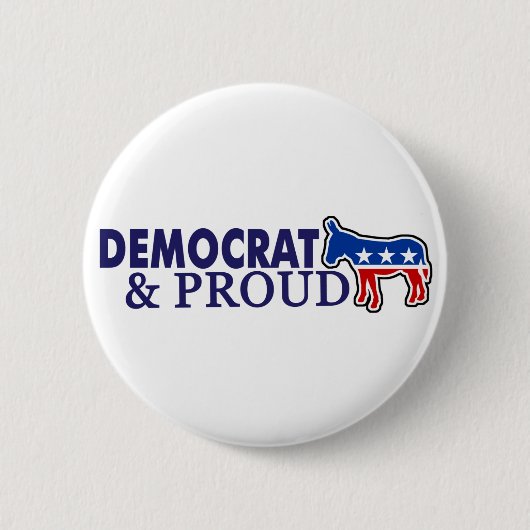 Democraat en Proud Ronde Button 5,7 Cm (Voorkant)