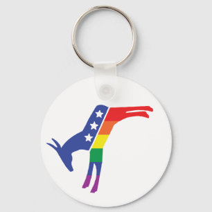 Democraat Gay Pride Donkey Sleutelhanger