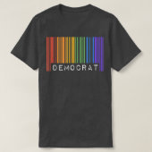 Democraat Gay Pride Flag Barcode Queer Rainbow LGB T-shirt (Design voorkant)
