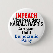 Democraat Harris Aanklagen Ronde Button 5,7 Cm (Voorkant)