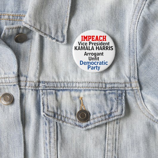 Democraat Harris Aanklagen Ronde Button 5,7 Cm (In situ)